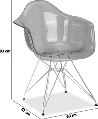 DAR Style Transparent Chair Grey Transparent image.