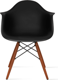 DAW Style Plastic Dining Chair Black/Dark Wood image.