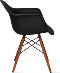 DAW Style Plastic Dining Chair Black/Dark Wood image.