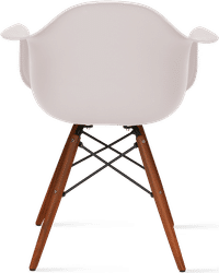 DAW Style Plastic Dining Chair Cream/Dark Wood image.