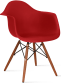 DAW Style Plastic Dining Chair Red/Dark Wood image.