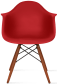 DAW Style Plastic Dining Chair Red/Dark Wood image.