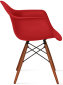 DAW Style Plastic Dining Chair Red/Dark Wood image.