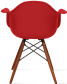 DAW Style Plastic Dining Chair Red/Dark Wood image.
