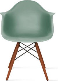 DAW Style Plastic Dining Chair Teal/Dark Wood image.