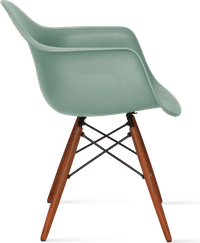 DAW Style Plastic Dining Chair Teal/Dark Wood image.
