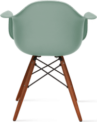 DAW Style Plastic Dining Chair Teal/Dark Wood image.