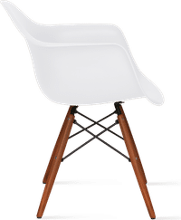 DAW Style Plastic Dining Chair White/Dark Wood image.