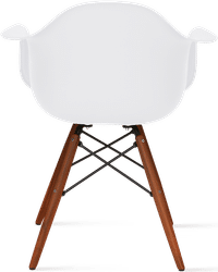 DAW Style Plastic Dining Chair White/Dark Wood image.