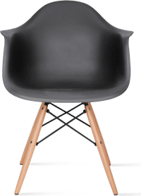 DAW Style Plastic Dining Chair Basalt/Light Wood image.