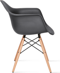 DAW Style Plastic Dining Chair Basalt/Light Wood image.
