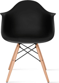 DAW Style Plastic Dining Chair Black/Light Wood image.