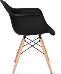 DAW Style Plastic Dining Chair Black/Light Wood image.