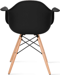 DAW Style Plastic Dining Chair Black/Light Wood image.