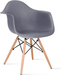 DAW Style Plastic Dining Chair Grey/Light Wood image.