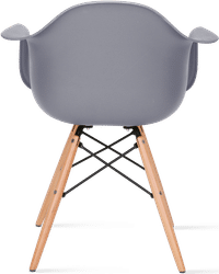 DAW Style Plastic Dining Chair Grey/Light Wood image.
