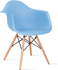 DAW Style Plastic Dining Chair Light Blue/Light Wood image.