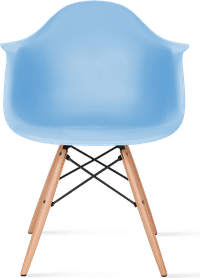 DAW Style Plastic Dining Chair Light Blue/Light Wood image.