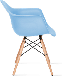 DAW Style Plastic Dining Chair Light Blue/Light Wood image.
