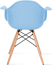 DAW Style Plastic Dining Chair Light Blue/Light Wood image.
