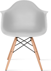 DAW Style Plastic Dining Chair Light Grey/Light Wood image.