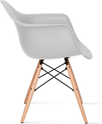 DAW Style Plastic Dining Chair Light Grey/Light Wood image.