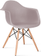 DAW Style Plastic Dining Chair Mauve/Light Wood image.