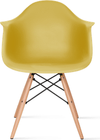 DAW Style Plastic Dining Chair Mustard/Light Wood image.