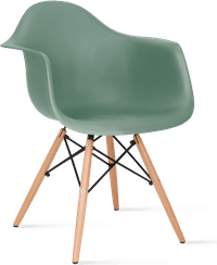 DAW Style Plastic Dining Chair Teal/Light Wood image.
