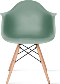 DAW Style Plastic Dining Chair Teal/Light Wood image.