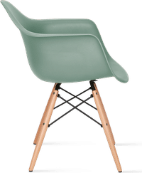 DAW Style Plastic Dining Chair Teal/Light Wood image.