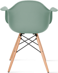 DAW Style Plastic Dining Chair Teal/Light Wood image.