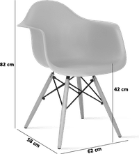 DAW Style Plastic Dining Chair White/Dark Wood image.