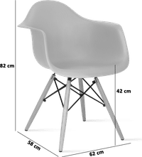 DAW Style Plastic Dining Chair Black/Light Wood image.