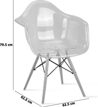 DAW Style Transparent Chair Clear/Light Wood image.