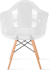 DAW Style Transparent Chair Clear/Light Wood image.