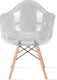 DAW Style Transparent Chair Grey Transparent/Light Wood image.