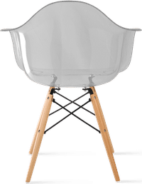 DAW Style Transparent Chair Grey Transparent/Light Wood image.