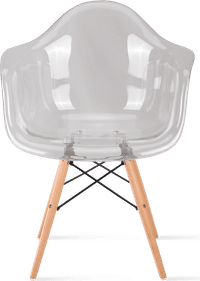 DAW Style Transparent Chair Light Grey/Light Wood image.