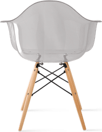 DAW Style Transparent Chair Light Grey/Light Wood image.