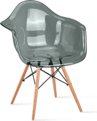 DAW Style Transparent Chair Moss Grey/Light Wood image.