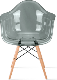 DAW Style Transparent Chair Moss Grey/Light Wood image.