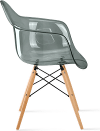 DAW Style Transparent Chair Moss Grey/Light Wood image.