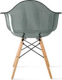 DAW Style Transparent Chair Moss Grey/Light Wood image.
