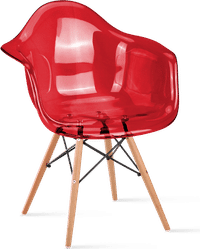 DAW Style Transparent Chair Red/Light Wood image.