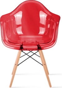 DAW Style Transparent Chair Red/Light Wood image.