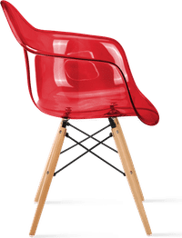 DAW Style Transparent Chair Red/Light Wood image.