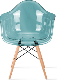 DAW Style Transparent Chair Teal/Light Wood image.