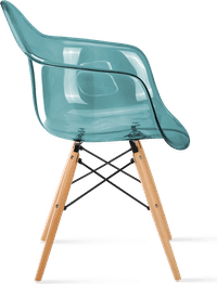 DAW Style Transparent Chair Teal/Light Wood image.