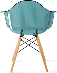 DAW Style Transparent Chair Teal/Light Wood image.